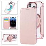 Ốp lưng điện thoại da thuần chay mạ nam châm siêu mỏng có giá đỡ xoay, dành cho iPhone 16 Pro, iPhone 16 Plus, iPhone 16, iPhone 15 Pro Max, iPhone 15 Pro, iPhone 15 Plus / 14 Plus