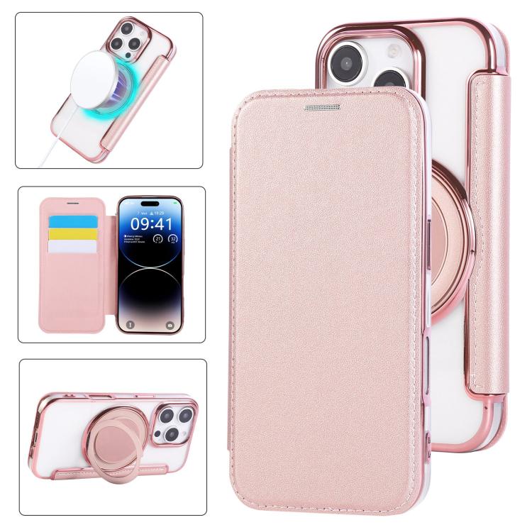 Ốp lưng điện thoại da thuần chay mạ nam châm siêu mỏng có giá đỡ xoay, dành cho iPhone 16 Pro, iPhone 16 Plus, iPhone 16, iPhone 15 Pro Max, iPhone 15 Pro, iPhone 15 Plus / 14 Plus