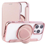 Ốp lưng điện thoại da thuần chay mạ nam châm siêu mỏng có giá đỡ xoay, dành cho iPhone 16 Pro, iPhone 16 Plus, iPhone 16, iPhone 15 Pro Max, iPhone 15 Pro, iPhone 15 Plus / 14 Plus