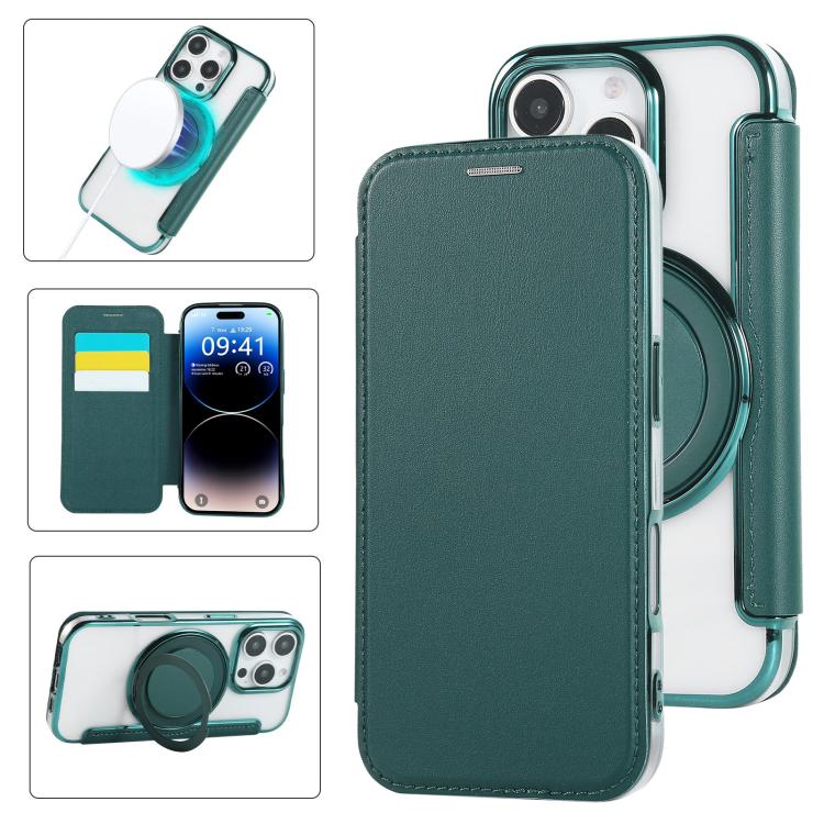 Ốp lưng điện thoại da thuần chay mạ nam châm siêu mỏng có giá đỡ xoay, dành cho iPhone 16 Pro, iPhone 16 Plus, iPhone 16, iPhone 15 Pro Max, iPhone 15 Pro, iPhone 15 Plus / 14 Plus