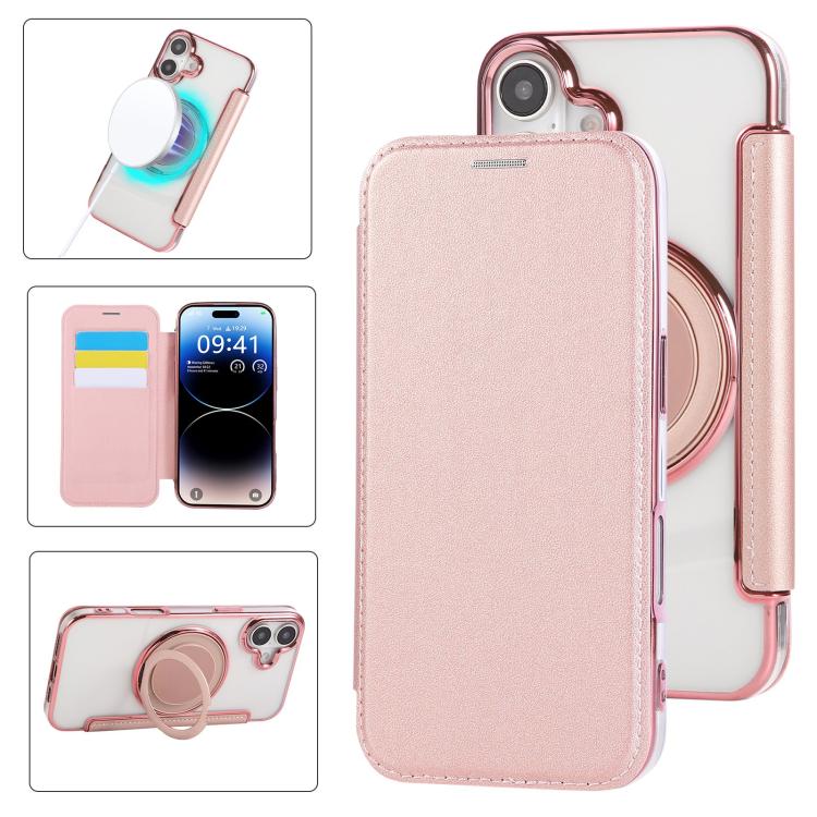 Ốp lưng điện thoại da thuần chay mạ nam châm siêu mỏng có giá đỡ xoay, dành cho iPhone 16 Pro, iPhone 16 Plus, iPhone 16, iPhone 15 Pro Max, iPhone 15 Pro, iPhone 15 Plus / 14 Plus
