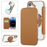 Ốp lưng điện thoại da thuần chay mạ nam châm siêu mỏng có giá đỡ xoay, dành cho iPhone 16 Pro, iPhone 16 Plus, iPhone 16, iPhone 15 Pro Max, iPhone 15 Pro, iPhone 15 Plus / 14 Plus