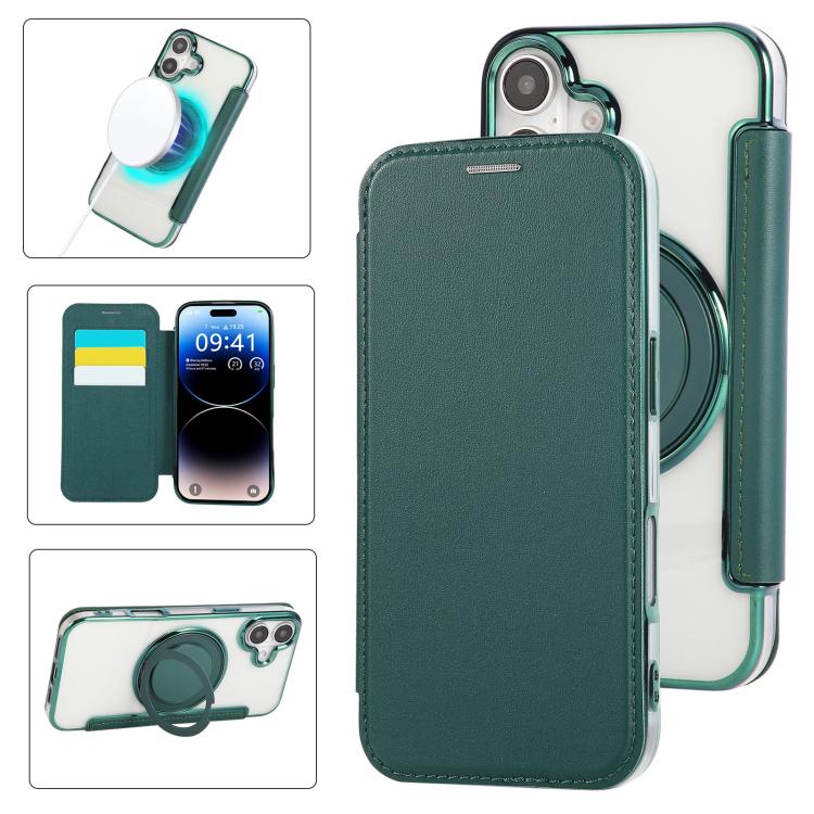 Ốp lưng điện thoại da thuần chay mạ nam châm siêu mỏng có giá đỡ xoay, dành cho iPhone 16 Pro, iPhone 16 Plus, iPhone 16, iPhone 15 Pro Max, iPhone 15 Pro, iPhone 15 Plus / 14 Plus