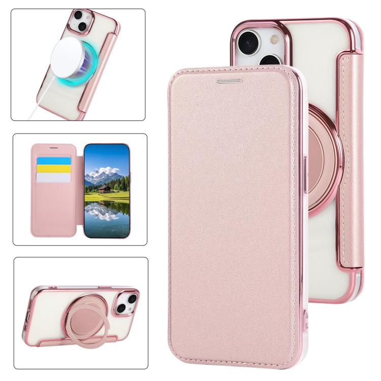 Ốp lưng điện thoại da thuần chay mạ nam châm siêu mỏng có giá đỡ xoay, dành cho iPhone 16 Pro, iPhone 16 Plus, iPhone 16, iPhone 15 Pro Max, iPhone 15 Pro, iPhone 15 Plus / 14 Plus