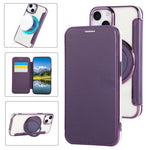 Ốp lưng điện thoại da thuần chay mạ nam châm siêu mỏng có giá đỡ xoay, dành cho iPhone 16 Pro, iPhone 16 Plus, iPhone 16, iPhone 15 Pro Max, iPhone 15 Pro, iPhone 15 Plus / 14 Plus
