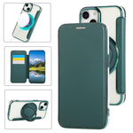 Ốp lưng điện thoại da thuần chay mạ nam châm siêu mỏng có giá đỡ xoay, dành cho iPhone 16 Pro, iPhone 16 Plus, iPhone 16, iPhone 15 Pro Max, iPhone 15 Pro, iPhone 15 Plus / 14 Plus