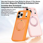 Ốp lưng điện thoại giáp nam châm chống bẩn thân thiện với da có giá đỡ xoay, dành cho iPhone 17 Pro Max, iPhone 17 Pro