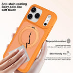 Ốp lưng điện thoại giáp nam châm chống bẩn thân thiện với da có giá đỡ xoay, dành cho iPhone 17 Pro Max, iPhone 17 Pro