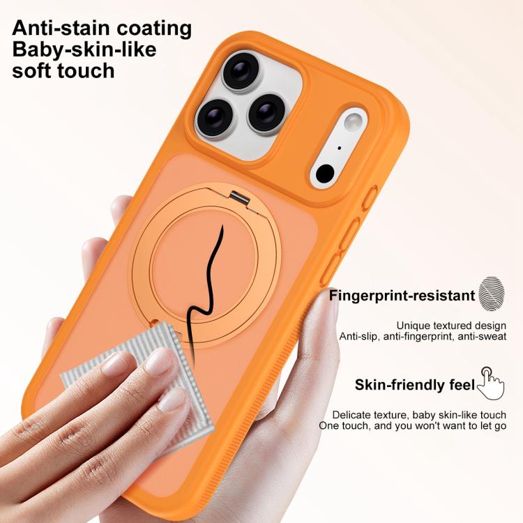 Ốp lưng điện thoại giáp nam châm chống bẩn thân thiện với da có giá đỡ xoay, dành cho iPhone 17 Pro Max, iPhone 17 Pro