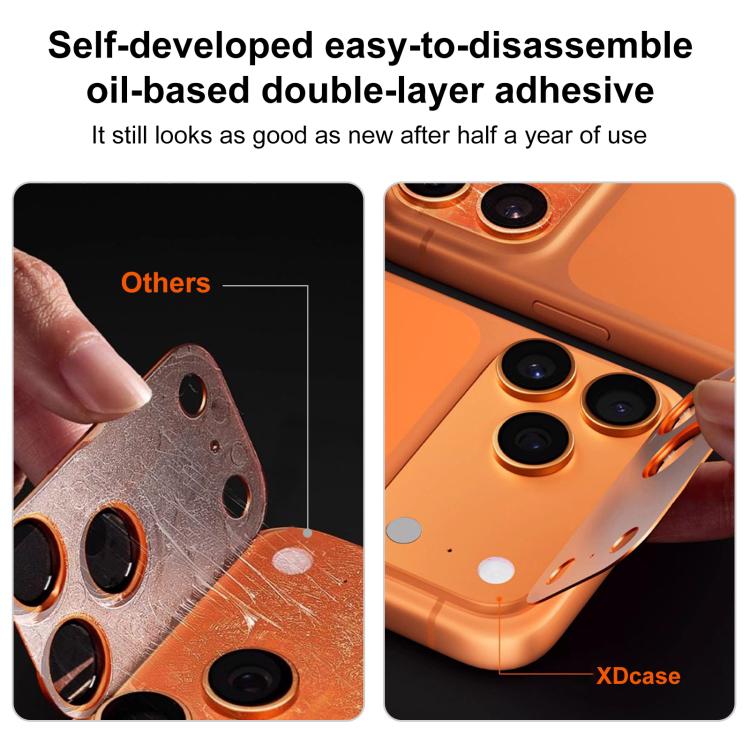 XDcase 2 miếng Bảo Vệ Ống Kính Camera Acrylic Mờ Trong Suốt Tích Hợp, Dành cho iPhone 17 Pro Max, Dành cho iPhone 17 Pro