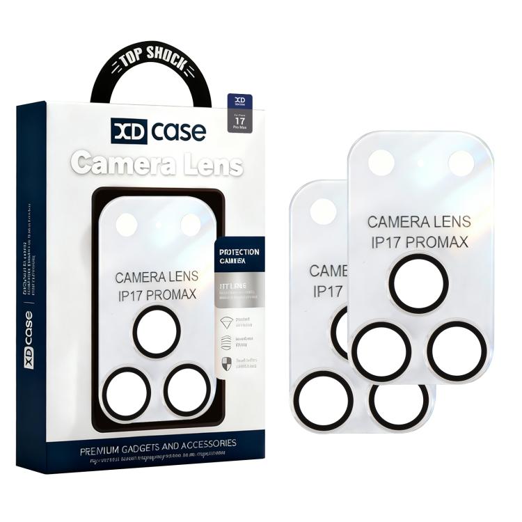 XDcase 2 miếng Bảo Vệ Ống Kính Camera Acrylic Mờ Trong Suốt Tích Hợp, Dành cho iPhone 17 Pro Max, Dành cho iPhone 17 Pro