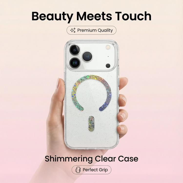 Ốp lưng điện thoại TPU nam châm lấp lánh, dành cho iPhone 17 Pro Max, iPhone 17 Pro