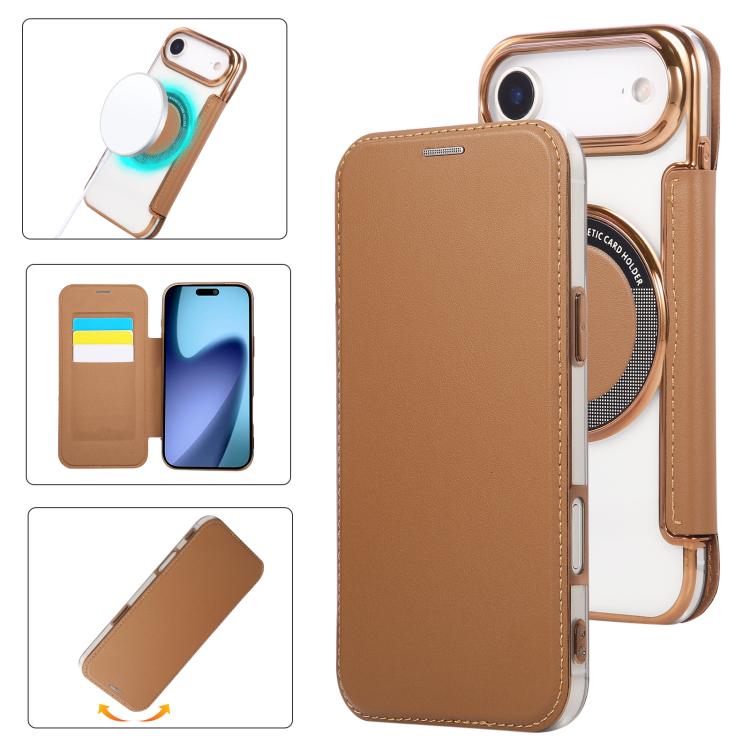 Ốp lưng điện thoại da thuần chay mạ nam châm siêu mỏng, dành cho iPhone 17 Pro Max, iPhone 17 Pro, iPhone 17, iPhone Air, iPhone 16e, iPhone 16 Pro Max