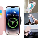 Ốp lưng điện thoại da thuần chay mạ nam châm siêu mỏng, dành cho iPhone 16 Pro, iPhone 16 Plus, iPhone 16, iPhone 15 Pro Max, iPhone 15 Pro, iPhone 15 Plus / 14 Plus