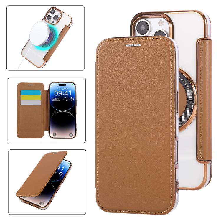 Ốp lưng điện thoại da thuần chay mạ nam châm siêu mỏng, dành cho iPhone 16 Pro, iPhone 16 Plus, iPhone 16, iPhone 15 Pro Max, iPhone 15 Pro, iPhone 15 Plus / 14 Plus