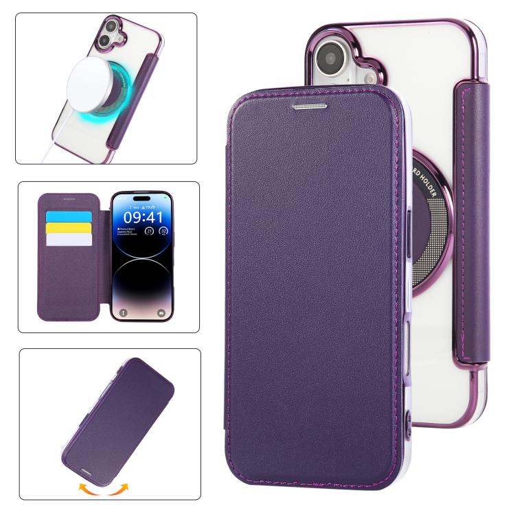 Ốp lưng điện thoại da thuần chay mạ nam châm siêu mỏng, dành cho iPhone 16 Pro, iPhone 16 Plus, iPhone 16, iPhone 15 Pro Max, iPhone 15 Pro, iPhone 15 Plus / 14 Plus