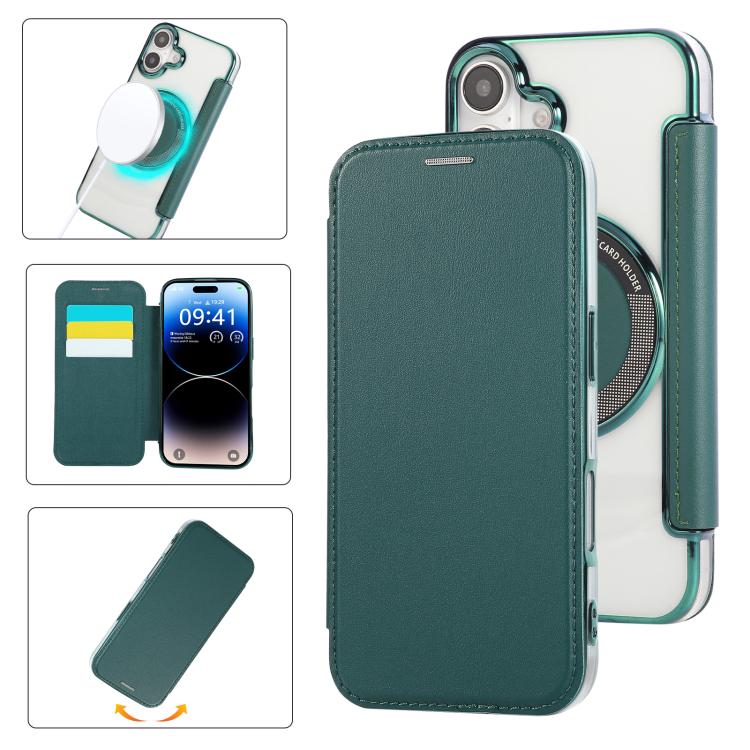 Ốp lưng điện thoại da thuần chay mạ nam châm siêu mỏng, dành cho iPhone 16 Pro, iPhone 16 Plus, iPhone 16, iPhone 15 Pro Max, iPhone 15 Pro, iPhone 15 Plus / 14 Plus