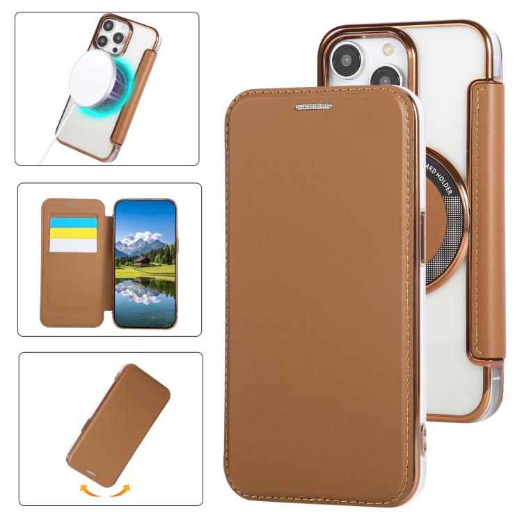 Ốp lưng điện thoại da thuần chay mạ nam châm siêu mỏng, dành cho iPhone 16 Pro, iPhone 16 Plus, iPhone 16, iPhone 15 Pro Max, iPhone 15 Pro, iPhone 15 Plus / 14 Plus