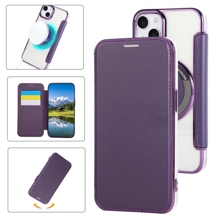 Ốp lưng điện thoại da thuần chay mạ nam châm siêu mỏng, dành cho iPhone 16 Pro, iPhone 16 Plus, iPhone 16, iPhone 15 Pro Max, iPhone 15 Pro, iPhone 15 Plus / 14 Plus