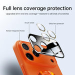 Ốp lưng điện thoại nam châm có giá đỡ xoay camera PC bóng, dành cho iPhone 17 Pro Max, iPhone 17 Pro, iPhone 17, iPhone Air, iPhone 16 Pro Max, iPhone 16 Pro