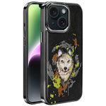 Ốp lưng điện thoại bằng da thuần chay thêu graffiti, có nam châm điện phân, cho iPhone 14 Plus, iPhone 14, iPhone 14 Pro, iPhone 14 Pro Max