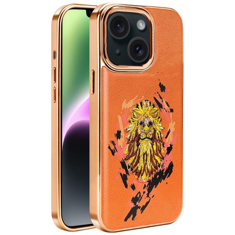 Ốp lưng điện thoại bằng da thuần chay thêu graffiti, có nam châm điện phân, cho iPhone 14 Plus, iPhone 14, iPhone 14 Pro, iPhone 14 Pro Max