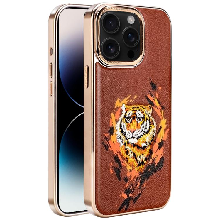 Ốp lưng điện thoại bằng da thuần chay thêu graffiti, có nam châm điện phân, cho iPhone 14 Plus, iPhone 14, iPhone 14 Pro, iPhone 14 Pro Max
