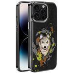 Ốp lưng điện thoại bằng da thuần chay thêu graffiti, có nam châm điện phân, cho iPhone 14 Plus, iPhone 14, iPhone 14 Pro, iPhone 14 Pro Max