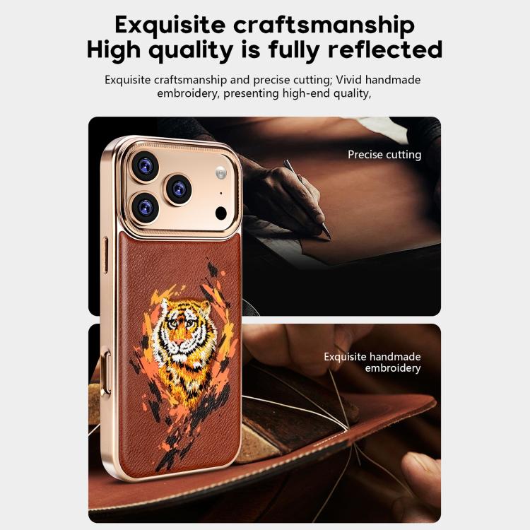 Ốp lưng điện thoại bằng da thuần chay thêu graffiti, có nam châm điện phân, cho iPhone 14 Plus, iPhone 14, iPhone 14 Pro, iPhone 14 Pro Max