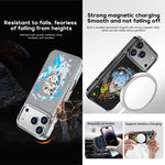 Ốp lưng điện thoại bằng da thuần chay thêu graffiti, có nam châm điện phân, cho iPhone 14 Plus, iPhone 14, iPhone 14 Pro, iPhone 14 Pro Max