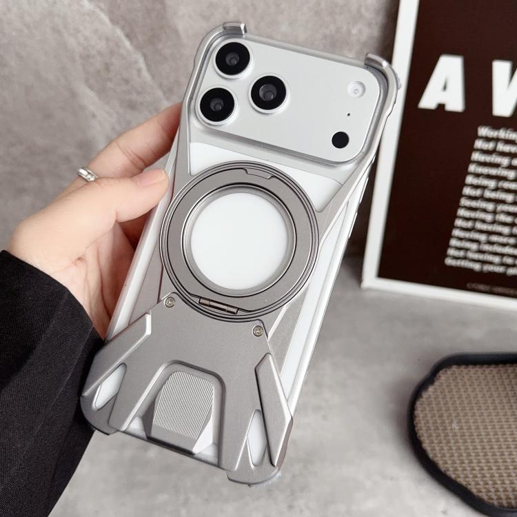 Ốp lưng điện thoại nam châm không viền khung kim loại xe đua xoay 360 độ, cho iPhone 17 Pro Max, iPhone 17 Pro