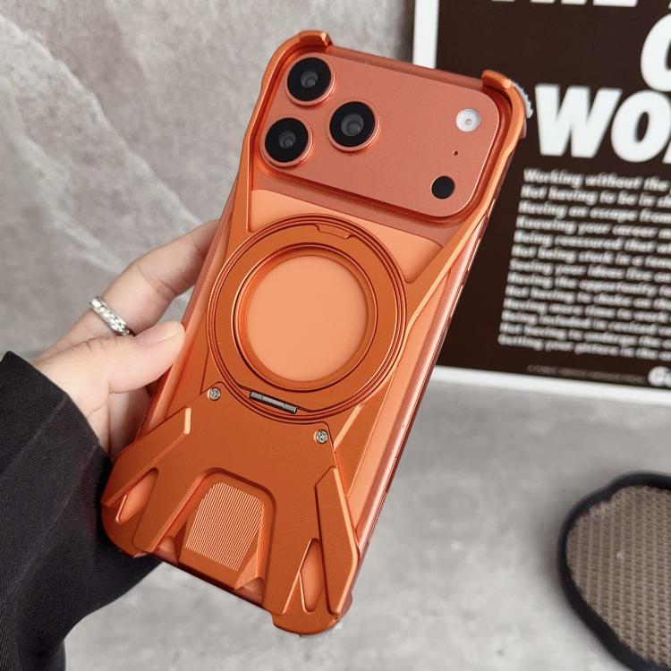 Ốp lưng điện thoại nam châm không viền khung kim loại xe đua xoay 360 độ, cho iPhone 17 Pro Max, iPhone 17 Pro