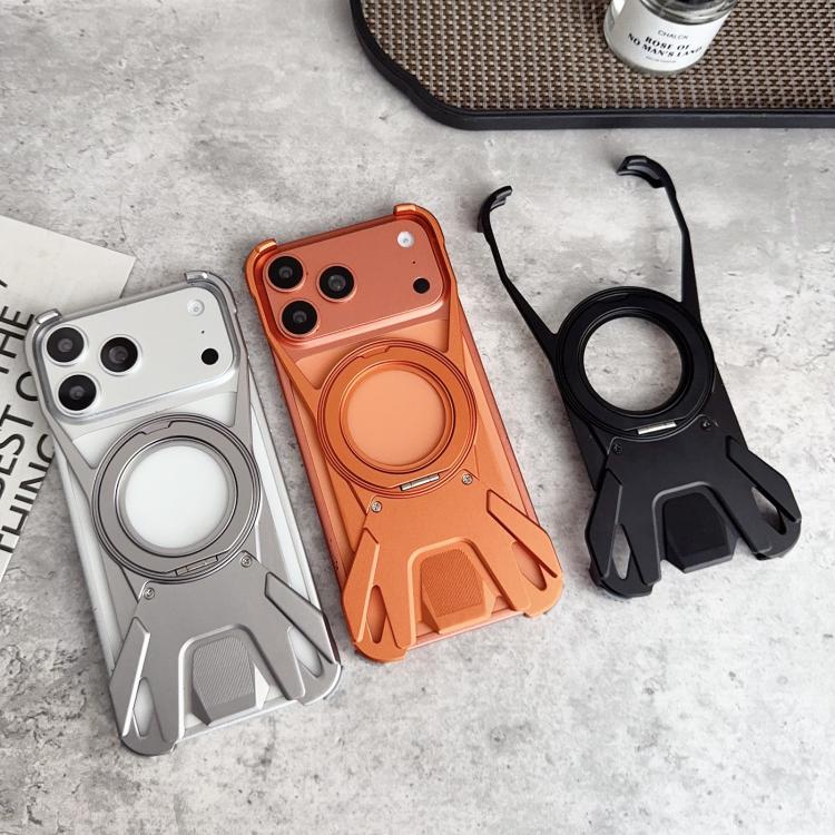 Ốp lưng điện thoại nam châm không viền khung kim loại xe đua xoay 360 độ, cho iPhone 17 Pro Max, iPhone 17 Pro