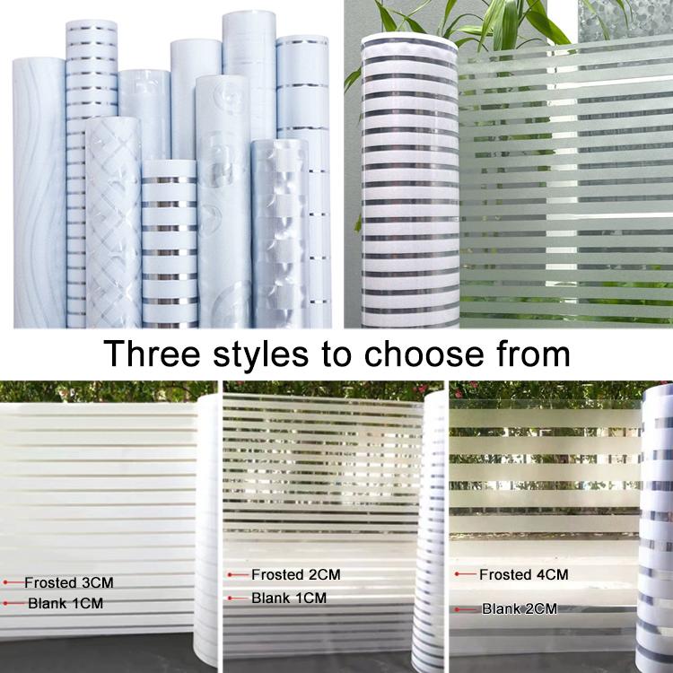 5 cái/gói Miếng dán kính mờ sọc chống va chạm hút tĩnh điện, Sọc nhỏ 30cm x 1m, Sọc nhỏ 40cm x 1m, Sọc nhỏ 50cm x 1m, Sọc lớn 30cm x 1m, Sọc lớn 40cm x 1m, Sọc lớn 50cm x 1m