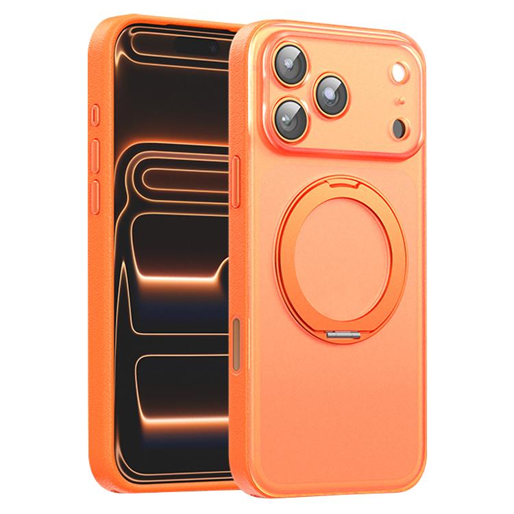Ốp lưng điện thoại bằng da thuần chay có nam châm với chân đế xoay 360 độ, cho iPhone 17 Pro Max, iPhone 17 Pro, iPhone 17