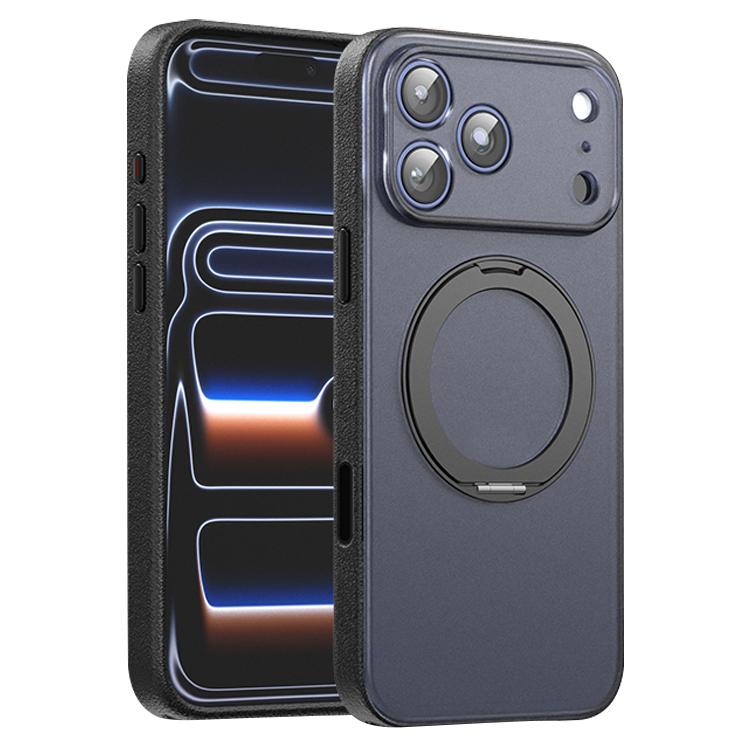 Ốp lưng điện thoại bằng da thuần chay có nam châm với chân đế xoay 360 độ, cho iPhone 17 Pro Max, iPhone 17 Pro, iPhone 17