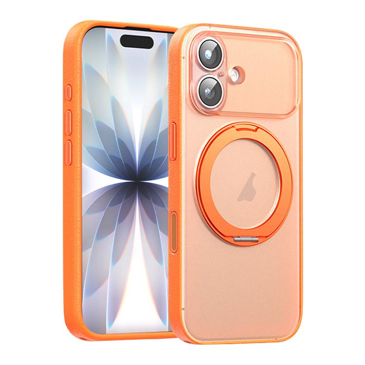 Ốp lưng điện thoại bằng da thuần chay có nam châm với chân đế xoay 360 độ, cho iPhone 17 Pro Max, iPhone 17 Pro, iPhone 17