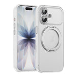 Ốp lưng điện thoại bằng da thuần chay có nam châm với chân đế xoay 360 độ, cho iPhone 17 Pro Max, iPhone 17 Pro, iPhone 17