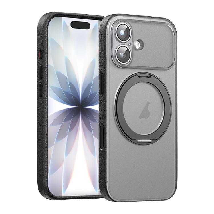 Ốp lưng điện thoại bằng da thuần chay có nam châm với chân đế xoay 360 độ, cho iPhone 17 Pro Max, iPhone 17 Pro, iPhone 17