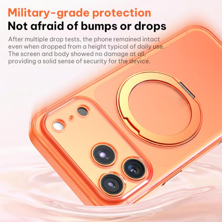Ốp lưng điện thoại bằng da thuần chay có nam châm với chân đế xoay 360 độ, cho iPhone 17 Pro Max, iPhone 17 Pro, iPhone 17