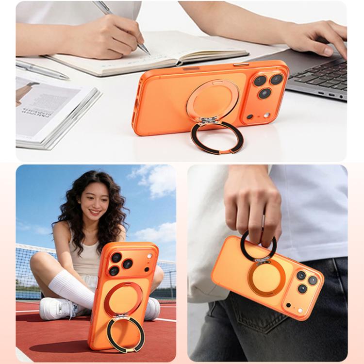 Ốp lưng điện thoại bằng da thuần chay có nam châm với chân đế xoay 360 độ, cho iPhone 17 Pro Max, iPhone 17 Pro, iPhone 17