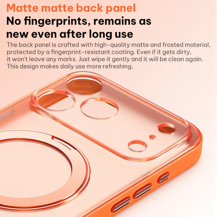 Ốp lưng điện thoại bằng da thuần chay có nam châm với chân đế xoay 360 độ, cho iPhone 17 Pro Max, iPhone 17 Pro, iPhone 17