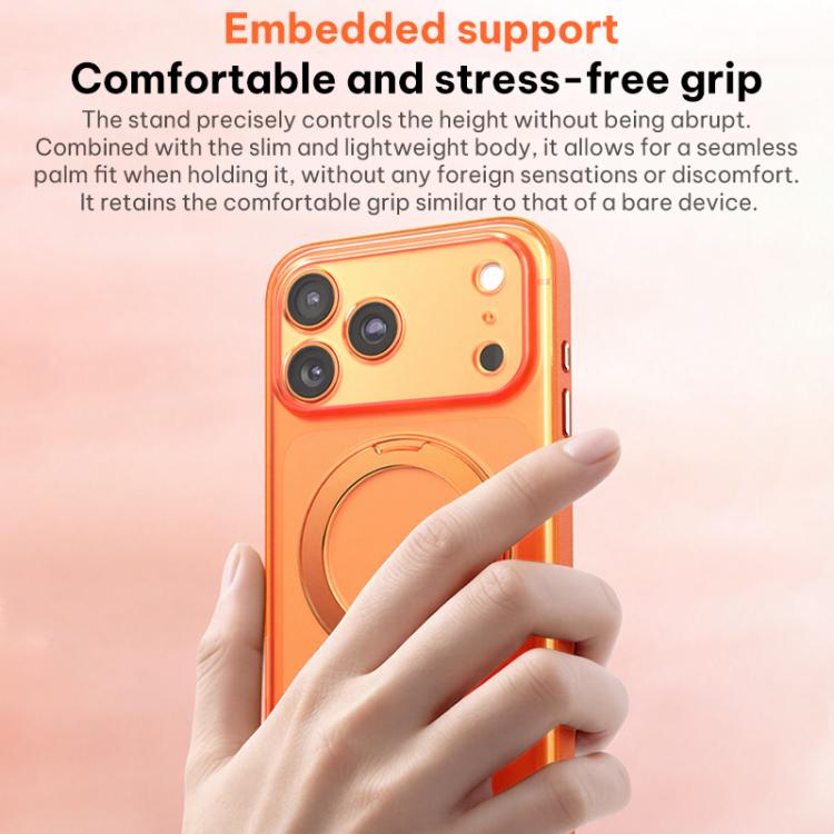 Ốp lưng điện thoại bằng da thuần chay có nam châm với chân đế xoay 360 độ, cho iPhone 17 Pro Max, iPhone 17 Pro, iPhone 17