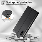 Bao da điện thoại vegan có nam châm RFID đường may nổi, dành cho iPhone X / XS, iPhone XR, iPhone XS Max, iPhone 8 Plus / 7 Plus