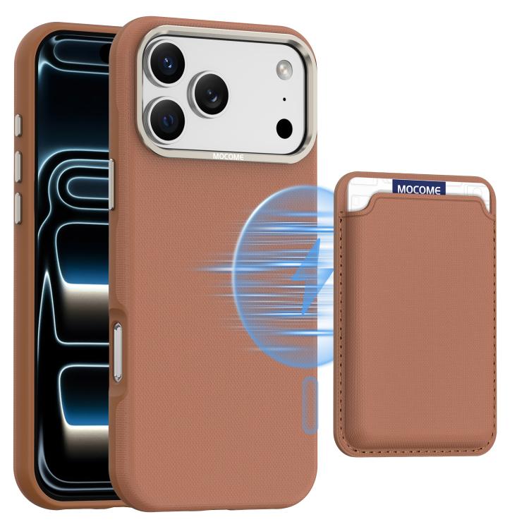 Ốp lưng điện thoại túi đựng thẻ từ tính Mocome trơn, dành cho iPhone 17 Pro Max, dành cho iPhone 17 Pro