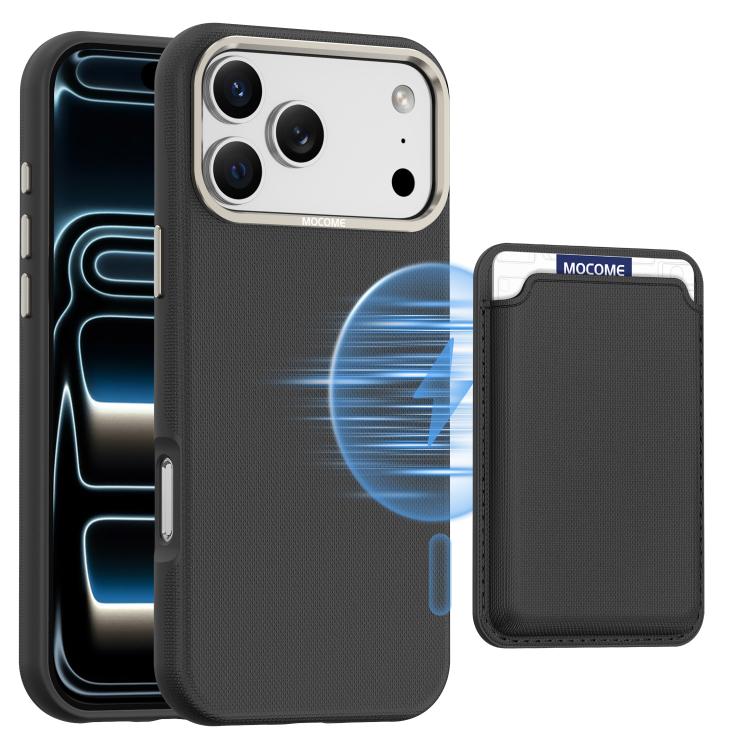 Ốp lưng điện thoại túi đựng thẻ từ tính Mocome trơn, dành cho iPhone 17 Pro Max, dành cho iPhone 17 Pro