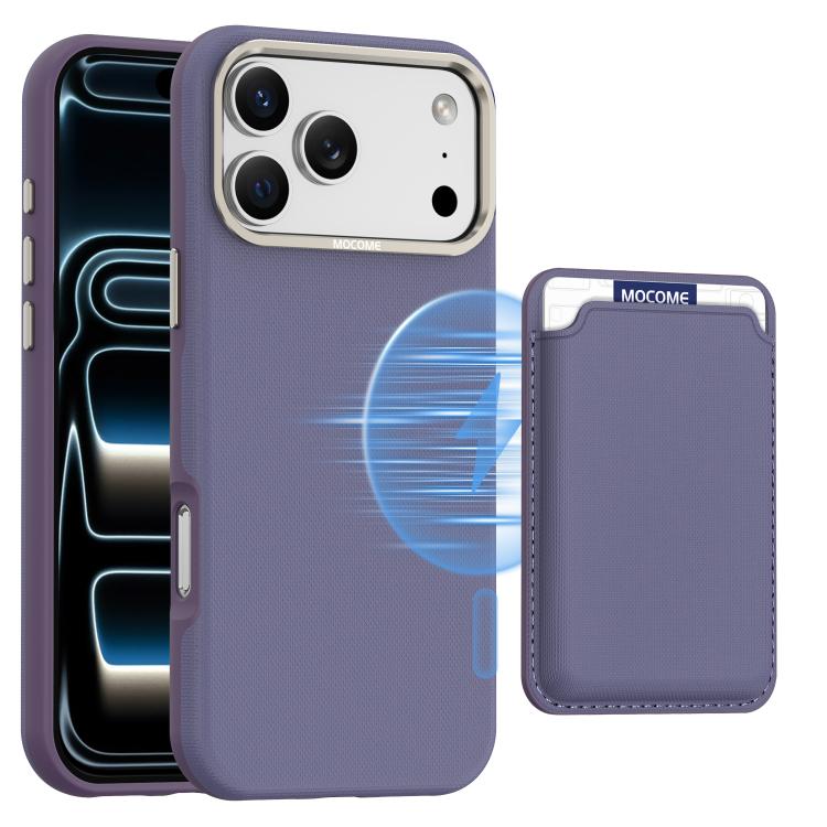 Ốp lưng điện thoại túi đựng thẻ từ tính Mocome trơn, dành cho iPhone 17 Pro Max, dành cho iPhone 17 Pro