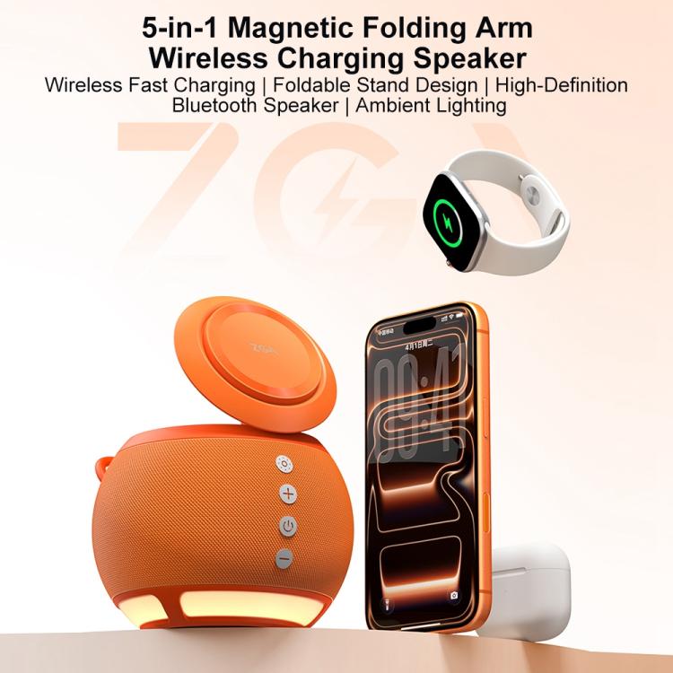 Loa Bluetooth đa năng ZGA WX08 15W, sạc không dây cho điện thoại và đồng hồ, WX08
