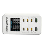 A8C 2 x USB-A and 6 x USB-C / Type-C Ports Desktop Digital Display Multi-Port Charger, US Plug, EU Plug, UK Plug, AU Plug