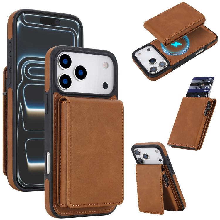 Ốp lưng điện thoại giả da phong cách retro có thể tháo rời, túi đựng thẻ bật lò xo, nam châm và RFID, cho iPhone 17e / 16e, iPhone 17 Pro Max, iPhone 17 Pro, iPhone 15 Plus, iPhone 15, iPhone 14 Plus, iPhone 14 / 13, iPhone 12 / 12 Pro